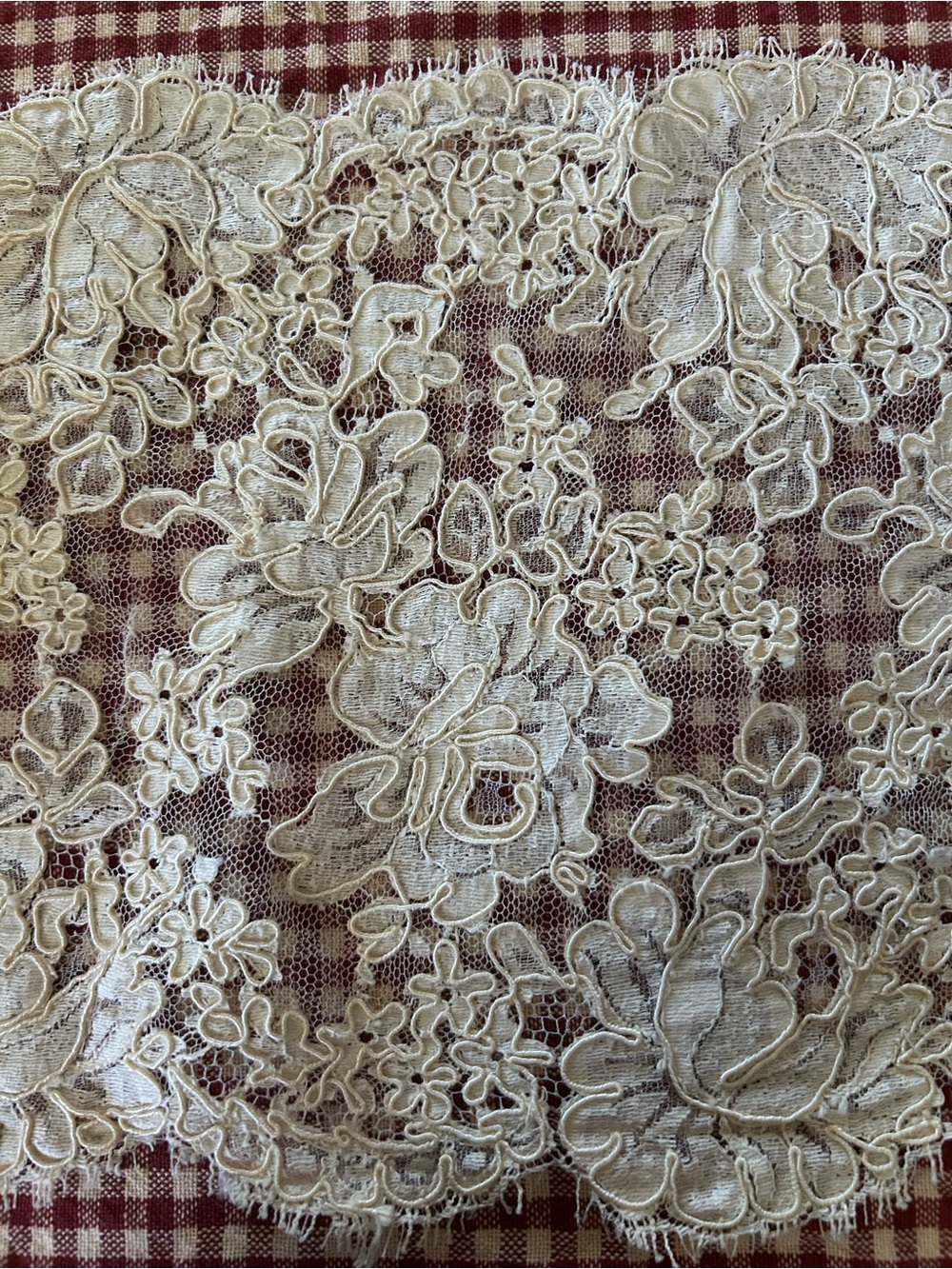 Alecon Detailed Floral Lace Ecru/Cream 3 Yards 30” X 8” Wide Bridal NOS